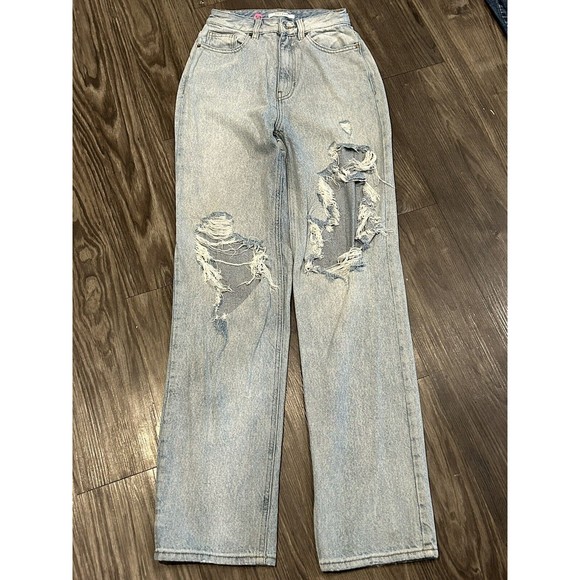 PacSun Denim - PACSUN 90’s Boyfriend Denim Jeans Women’s 24 High Waist Distressed Light Wash